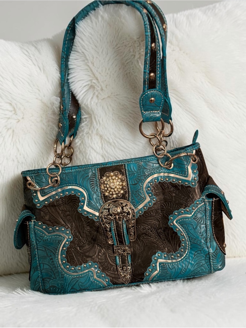 Cowgirl Western Style Bling Purse Hand Bag